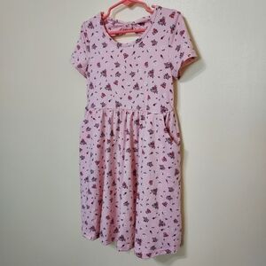 Emma & Elsa Peach floral buttery soft dress size 6 Coquette Girl Prairie Spring